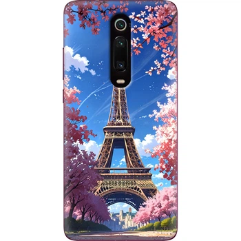 Силиконовый Чехол с Картинкой для Xiaomi Mi9T Принт (Париж, Эйфелева Башня) (37376-ysm036)