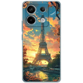 Силиконовый Чехол с Картинкой для Xiaomi Redmi Note 13 Pro 5G Принт (Париж, Эйфелева Башня) (50710-ysm037)