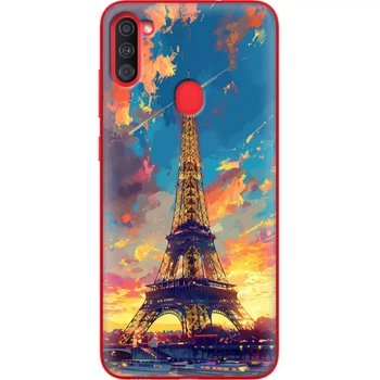 Силиконовый Чехол с Картинкой для Samsung Galaxy A11 (A115) Принт (Париж, Эйфелева Башня) (39628-ysm038)