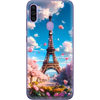 Силиконовый Чехол с Картинкой для Samsung Galaxy M11 (M115) Принт (Париж, Эйфелева Башня) (39780-ysm035)
