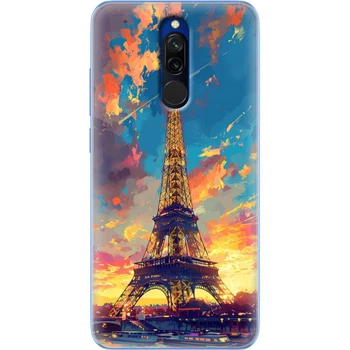 Силиконовый Чехол с Картинкой для Xiaomi Redmi 8 Принт (Париж, Эйфелева Башня) (38411-ysm038)