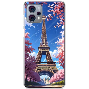 Силиконовый Чехол с Картинкой для Motorola G23 Принт (Париж, Эйфелева Башня) (45901-ysm036)
