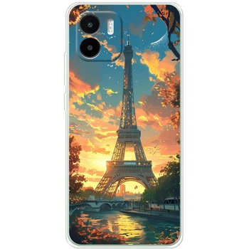 Силиконовый Чехол с Картинкой для Xiaomi Redmi A1 Принт (Париж, Эйфелева Башня) (45053-ysm037)