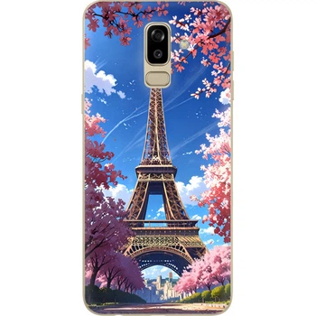 Силиконовый Чехол с Картинкой для Samsung Galaxy J8 2018 (J810) Принт (Париж, Эйфелева Башня) (34856-ysm036)