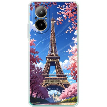 Силиконовый Чехол с Картинкой для Realme C67 Принт (Париж, Эйфелева Башня) (54983-ysm036)