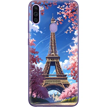 Силиконовый Чехол с Картинкой для Samsung Galaxy M11 (M115) Принт (Париж, Эйфелева Башня) (39780-ysm036)