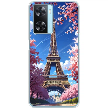 Силиконовый Чехол с Картинкой для OPPO A57s Принт (Париж, Эйфелева Башня) (45670-ysm036)