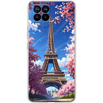 Силиконовый Чехол с Картинкой для Realme 8 Принт (Париж, Эйфелева Башня) (43981-ysm036)