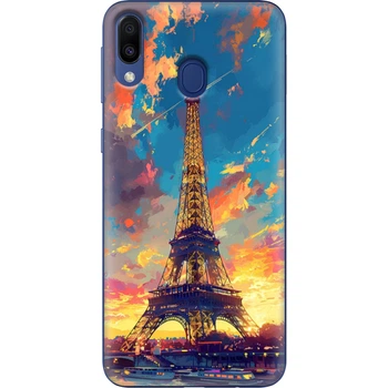 Силиконовый Чехол с Картинкой для Samsung Galaxy M20 (M205) Принт (Париж, Эйфелева Башня) (36205-ysm038)