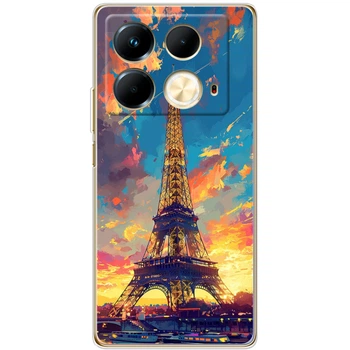 Силиконовый Чехол с Картинкой для Infinix Note 40 4G Принт (Париж, Эйфелева Башня) (57801-ysm038)