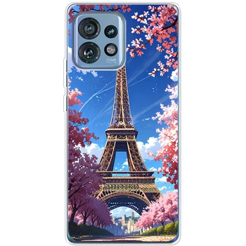 Силиконовый Чехол с Картинкой для Motorola Edge 40 Pro Принт (Париж, Эйфелева Башня) (47759-ysm036)