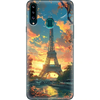 Силиконовый Чехол с Картинкой для Samsung Galaxy A20s (A207) Принт (Париж, Эйфелева Башня) (38125-ysm037)
