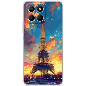 Силиконовый Чехол с Картинкой для Huawei Honor X6 Принт (Париж, Эйфелева Башня) (48747-ysm038)