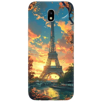 Силиконовый Чехол с Картинкой для Samsung Galaxy J7 2017 (J730) Принт (Париж, Эйфелева Башня) (30576-ysm037)