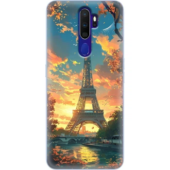 Силиконовый Чехол с Картинкой для OPPO A5 2020 Принт (Париж, Эйфелева Башня) (38519-ysm037)