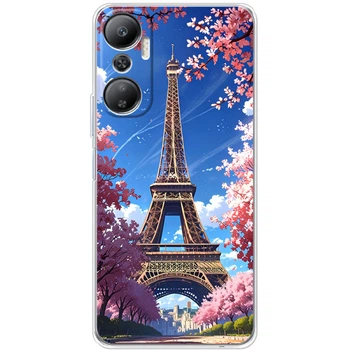 Силиконовый Чехол с Картинкой для Infinix Hot 20 4G Принт (Париж, Эйфелева Башня) (47756-ysm036)