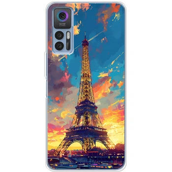 Силиконовый Чехол с Картинкой для TCL 30 Plus Принт (Париж, Эйфелева Башня) (56429-ysm038)