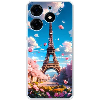 Силиконовый Чехол с Картинкой для Tecno Spark 10 Pro Принт (Париж, Эйфелева Башня) (47581-ysm035)