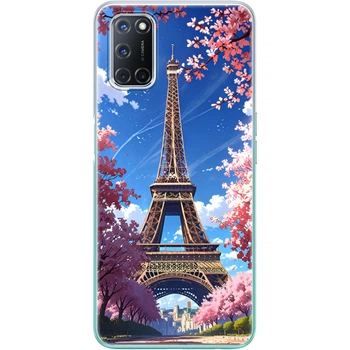 Силиконовый Чехол с Картинкой для OPPO A52 Принт (Париж, Эйфелева Башня) (41581-ysm036)