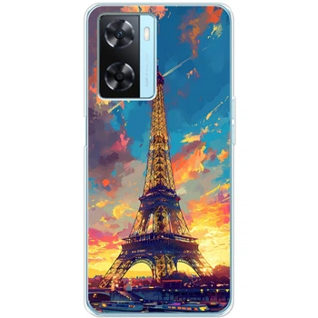 Силиконовый Чехол с Картинкой для OPPO A77 Принт (Париж, Эйфелева Башня) (45677-ysm038)