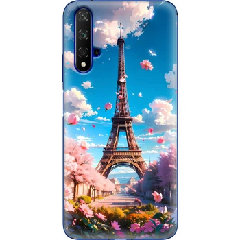 Силиконовый Чехол с Картинкой для Huawei Honor 20 Принт (Париж, Эйфелева Башня) (37632-ysm035)