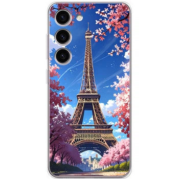 Силиконовый Чехол с Картинкой для Samsung Galaxy S23 (S911) Принт (Париж, Эйфелева Башня) (45776-ysm036)