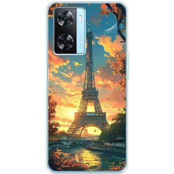 Силиконовый Чехол с Картинкой для OPPO A57s Принт (Париж, Эйфелева Башня) (45670-ysm037)