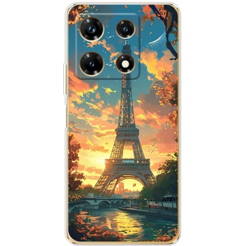 Силиконовый Чехол с Картинкой для Infinix Note 30 Pro 4G Принт (Париж, Эйфелева Башня) (49029-ysm037)