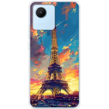 Силиконовый Чехол с Картинкой для Realme C30 Принт (Париж, Эйфелева Башня) (45369-ysm038)