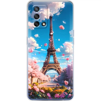 Силиконовый Чехол с Картинкой для OPPO A74 4G Принт (Париж, Эйфелева Башня) (42792-ysm035)