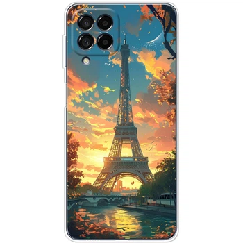 Силиконовый Чехол с Картинкой для Samsung Galaxy M53 5G (M536) Принт (Париж, Эйфелева Башня) (44473-ysm037)