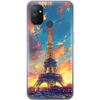 Силиконовый Чехол с Картинкой для OnePlus Nord N100 Принт (Париж, Эйфелева Башня) (42753-ysm038)