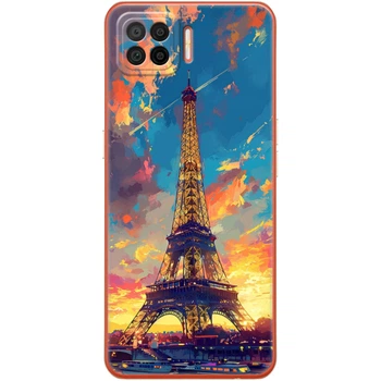 Силиконовый Чехол с Картинкой для OPPO A73 Принт (Париж, Эйфелева Башня) (41741-ysm038)