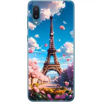 Силиконовый Чехол с Картинкой для Samsung Galaxy A02 (A022) Принт (Париж, Эйфелева Башня) (42004-ysm035)