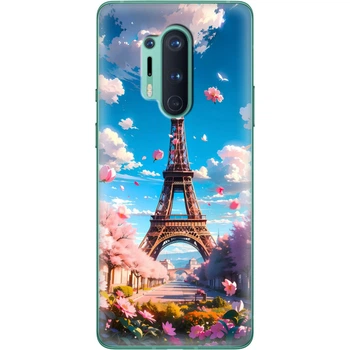 Силиконовый Чехол с Картинкой для OnePlus 8 Pro Принт (Париж, Эйфелева Башня) (39994-ysm035)