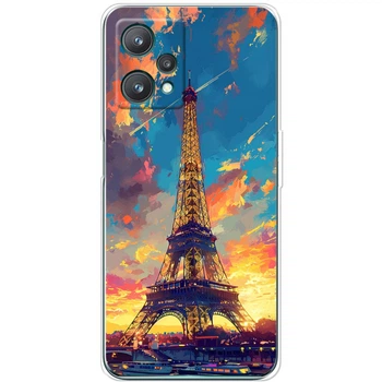 Силиконовый Чехол с Картинкой для Realme 9 Pro Принт (Париж, Эйфелева Башня) (44705-ysm038)