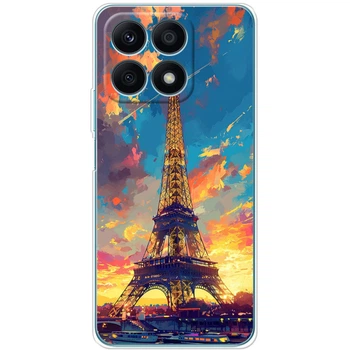 Силиконовый Чехол с Картинкой для Huawei Honor X8a Принт (Париж, Эйфелева Башня) (48749-ysm038)