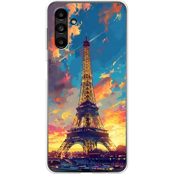 Силиконовый Чехол с Картинкой для Samsung Galaxy A13 5G (A136) Принт (Париж, Эйфелева Башня) (44113-ysm038)