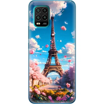 Силиконовый Чехол с Картинкой для Xiaomi Mi 10 Lite Принт (Париж, Эйфелева Башня) (39438-ysm035)
