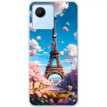 Силиконовый Чехол с Картинкой для Realme C30 Принт (Париж, Эйфелева Башня) (45369-ysm035)
