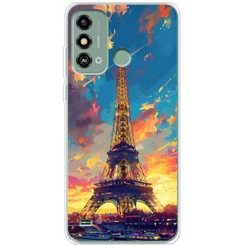 Силиконовый Чехол с Картинкой для ZTE Blade A53 Принт (Париж, Эйфелева Башня) (48114-ysm038)