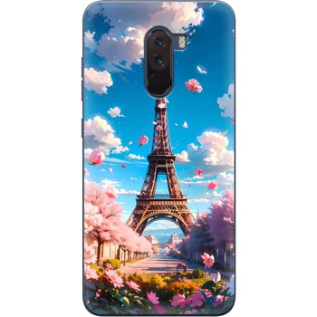 Силиконовый Чехол с Картинкой для Xiaomi Pocophone F1 Принт (Париж, Эйфелева Башня) (35251-ysm035)