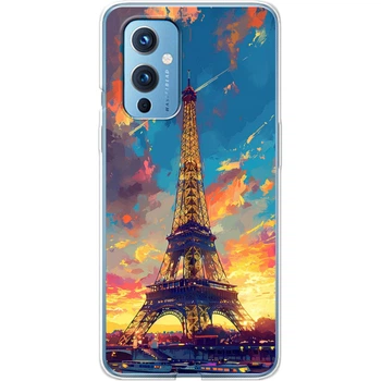 Силиконовый Чехол с Картинкой для OnePlus 9 Принт (Париж, Эйфелева Башня) (43957-ysm038)