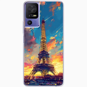 Силиконовый Чехол с Картинкой для Umidigi A11 Принт (Париж, Эйфелева Башня) (56084-ysm038)