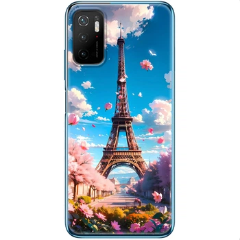 Силиконовый Чехол с Картинкой для Xiaomi Poco M3 Pro Принт (Париж, Эйфелева Башня) (42474-ysm035)