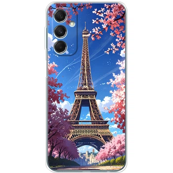 Силиконовый Чехол с Картинкой для Samsung Galaxy M34 5G (M346) Принт (Париж, Эйфелева Башня) (50022-ysm036)