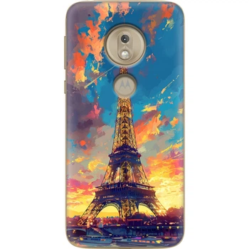 Силиконовый Чехол с Картинкой для Motorola G7 Play XT1952 Принт (Париж, Эйфелева Башня) (37197-ysm038)
