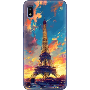 Силиконовый Чехол с Картинкой для Samsung Galaxy A10 (A105) Принт (Париж, Эйфелева Башня) (36867-ysm038)