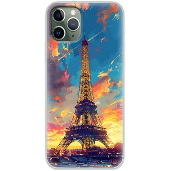Силиконовый Чехол с Картинкой для iPhone 11 Pro Принт (Париж, Эйфелева Башня) (38189-ysm038)