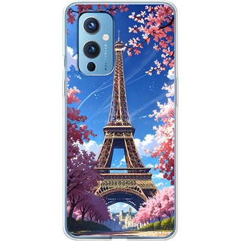 Силиконовый Чехол с Картинкой для OnePlus 9 Принт (Париж, Эйфелева Башня) (43957-ysm036)